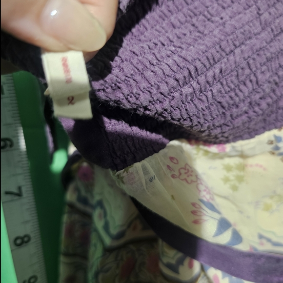 Maeve Purple and Cream Maxi Dress with Green Accents PTP 17 Size 2 EUC - Picture 5 of 5